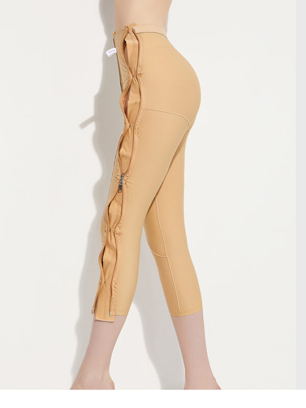 High-Waist Post-Surgery Full-Length Compression Leggings with Ruffled Trim