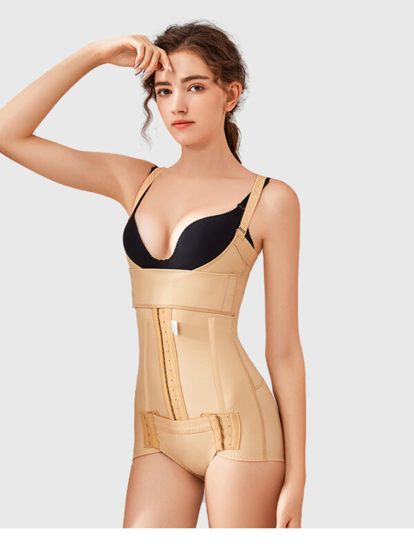 High-Waist Open-Bust Post-Surgery Compression Bodysuit with Front Hook
