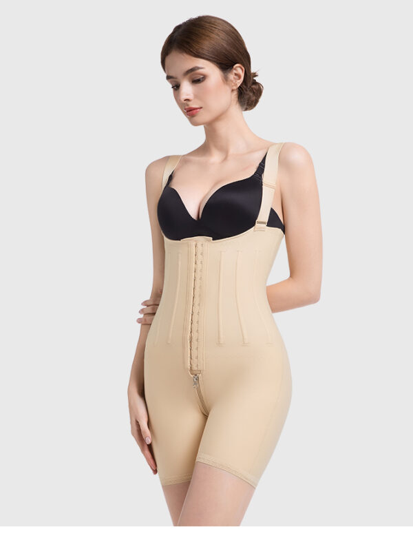 Sleeveless Front-Hook Post-Surgery Compression Bodysuit with Lace Trim