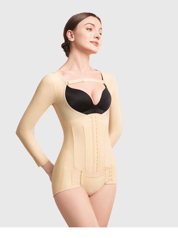 Post-Surgery Long-Sleeve Compression Top & High-Waist Shorts Set