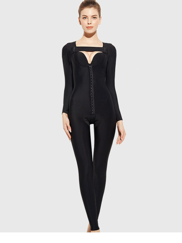 Full-Length Long Sleeve Zip-Front Shaping Bodysuit