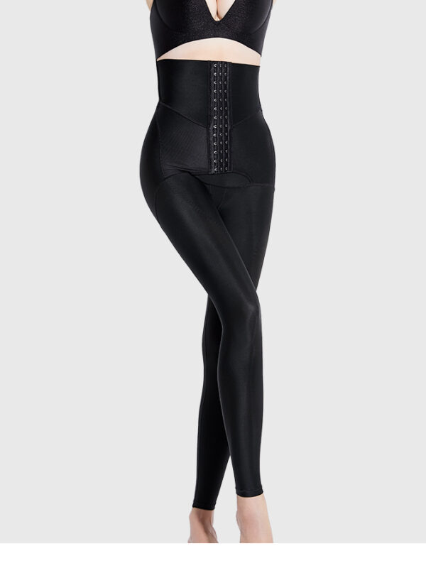 High-Waist Post-Surgery Compression Leggings with Front Hook Closure