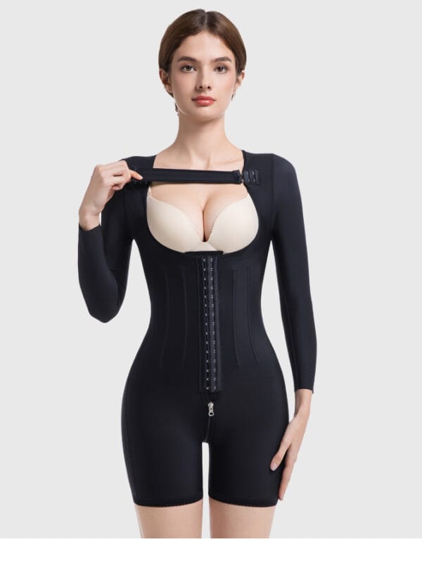 Long-Sleeve Front-Hook Post-Surgery Compression Bodysuit