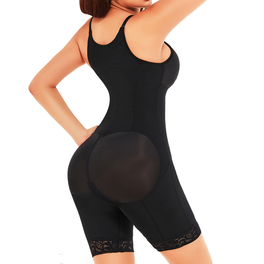 Adjustable-Strap Zip-Front Mid-Thigh Shaping Bodysuit detail 7
