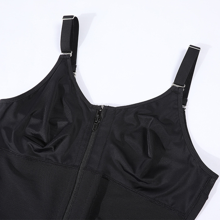 Adjustable-Strap Zip-Front Mid-Thigh Shaping Bodysuit detail 1