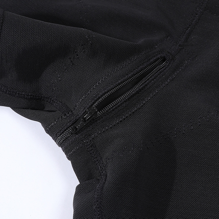 Adjustable-Strap Zip-Front Mid-Thigh Shaping Bodysuit detail 5