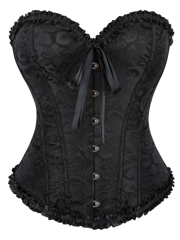 Strapless lace corset bustier top in Black