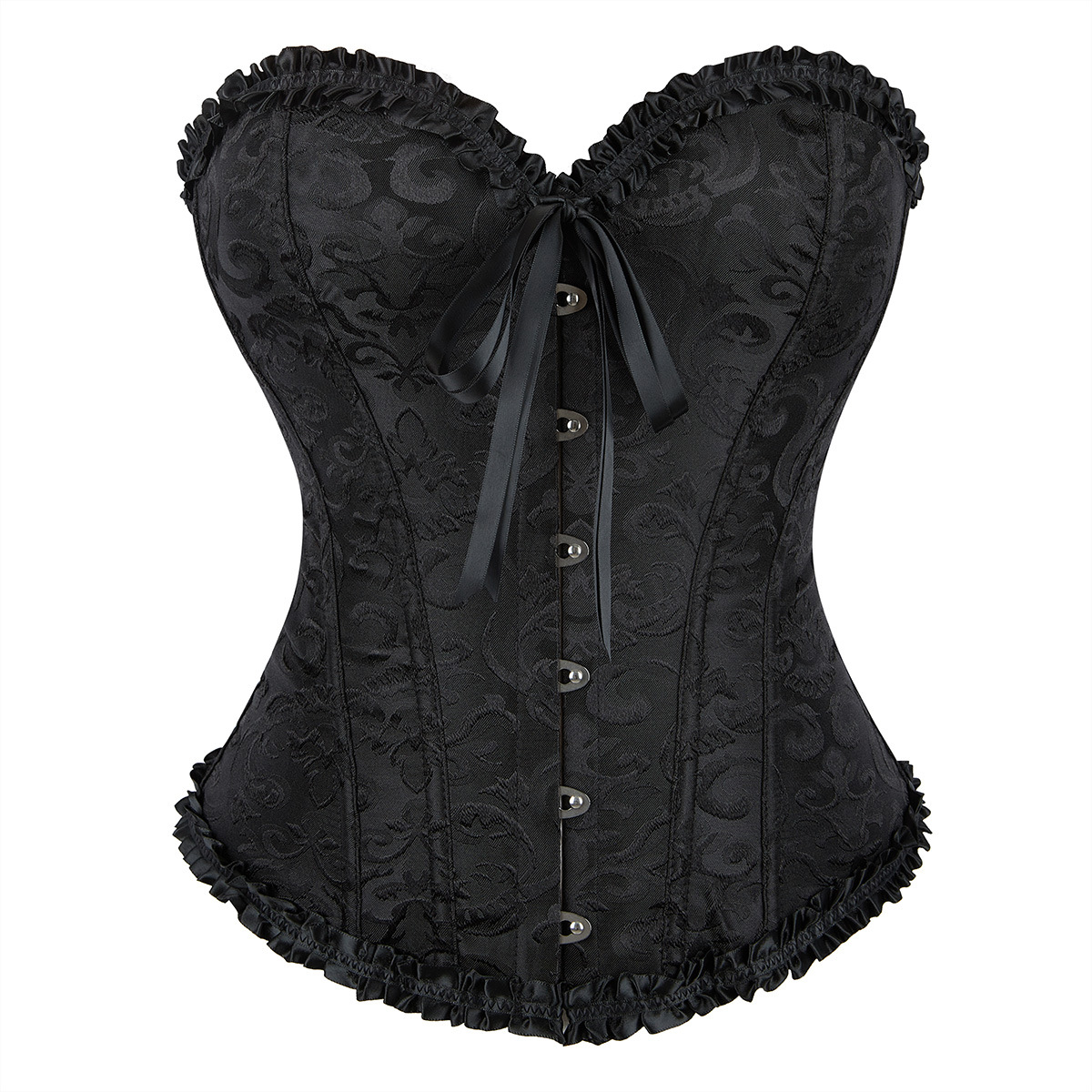 Black Lace Strapless Corset Bustier Top