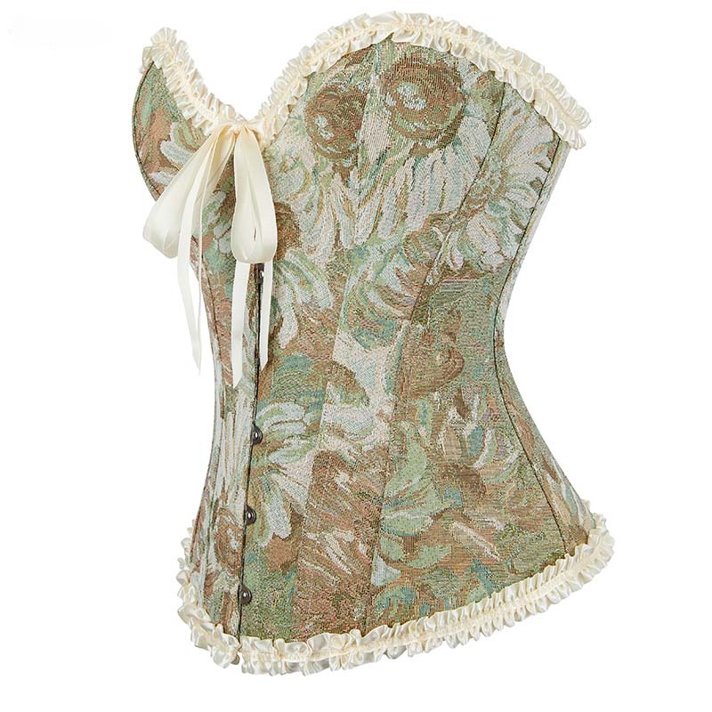 Qinelle Floral Corset Bustier Top in Cream