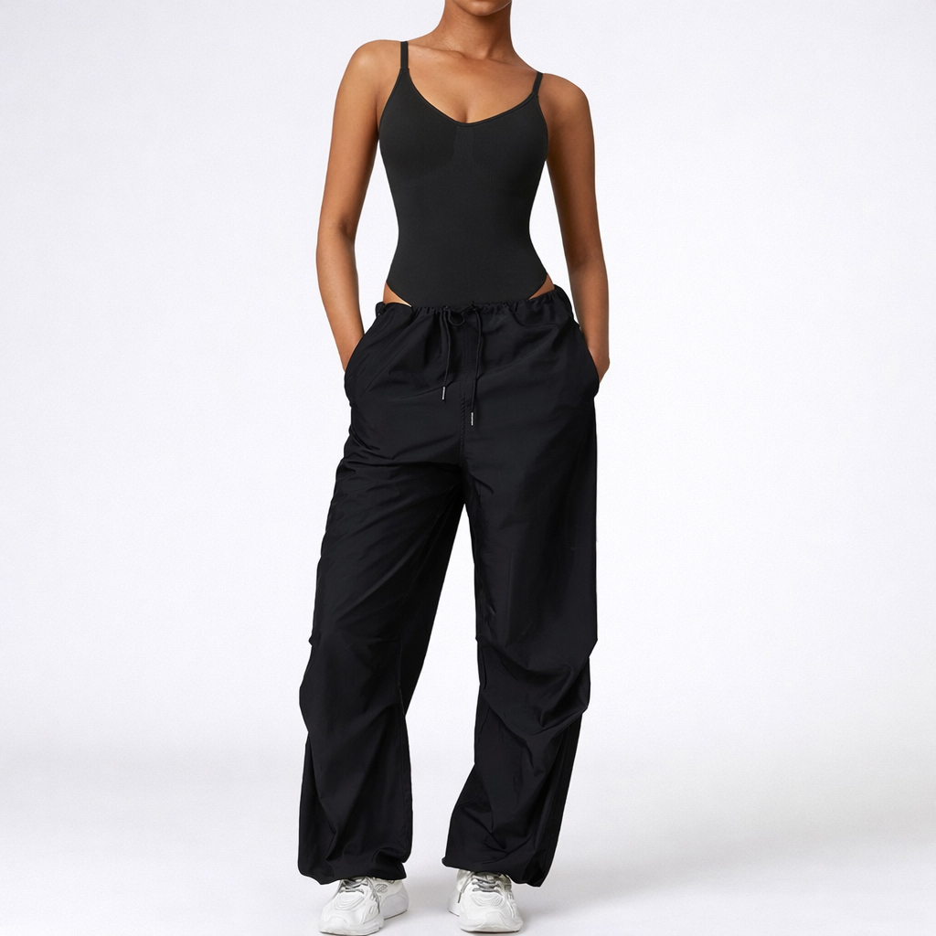 Wide-Leg Performance Pants with Drawstring Waist