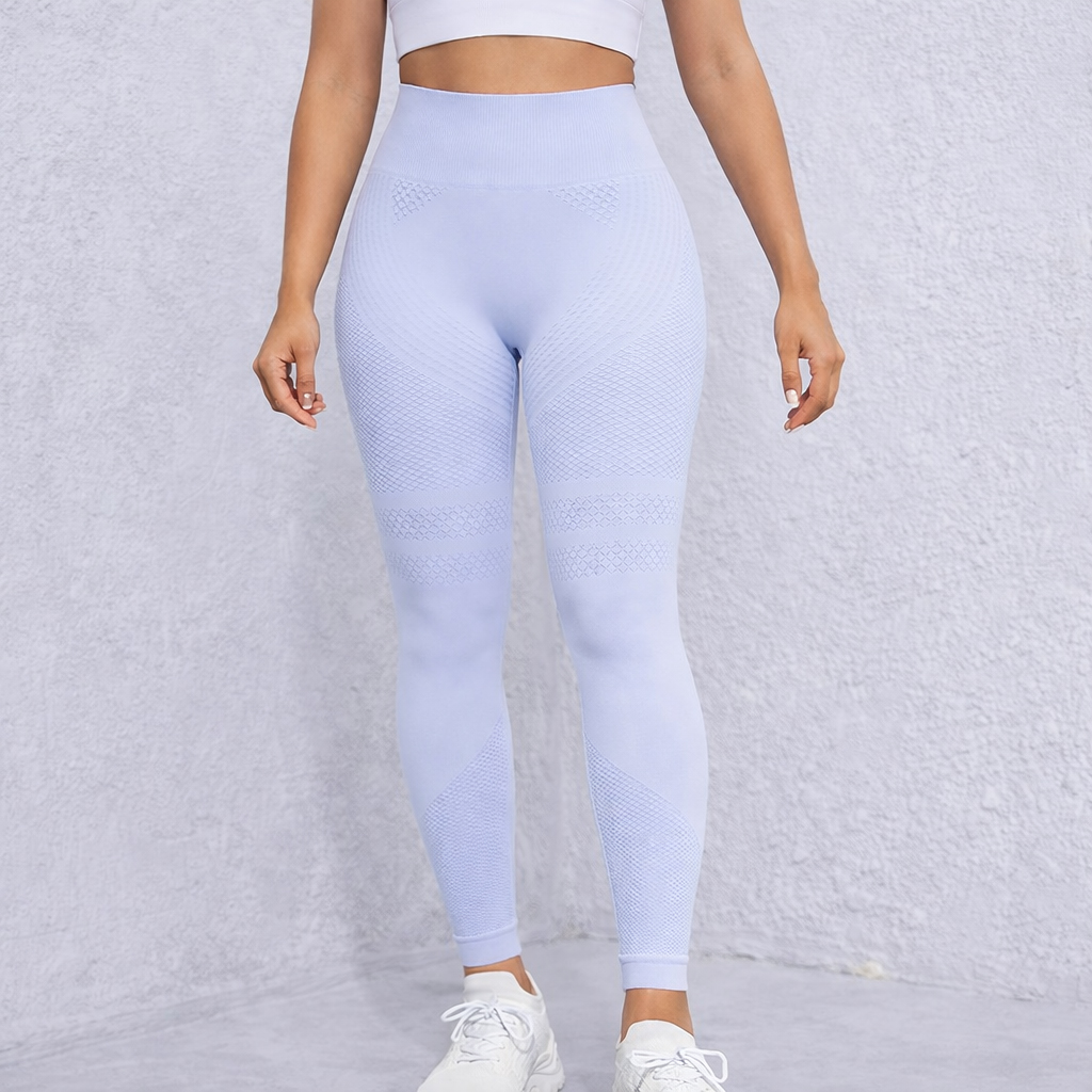 Qinelle High-Waist Sculpting Leggings in Light Blue