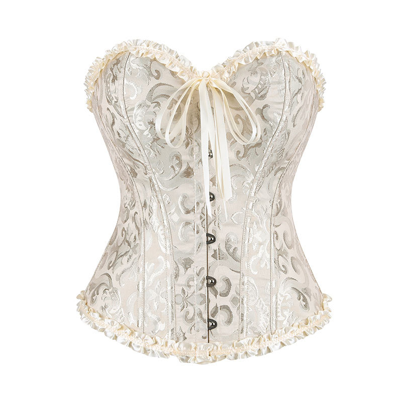 Qinelle Black Lace Strapless Corset Bustier Top