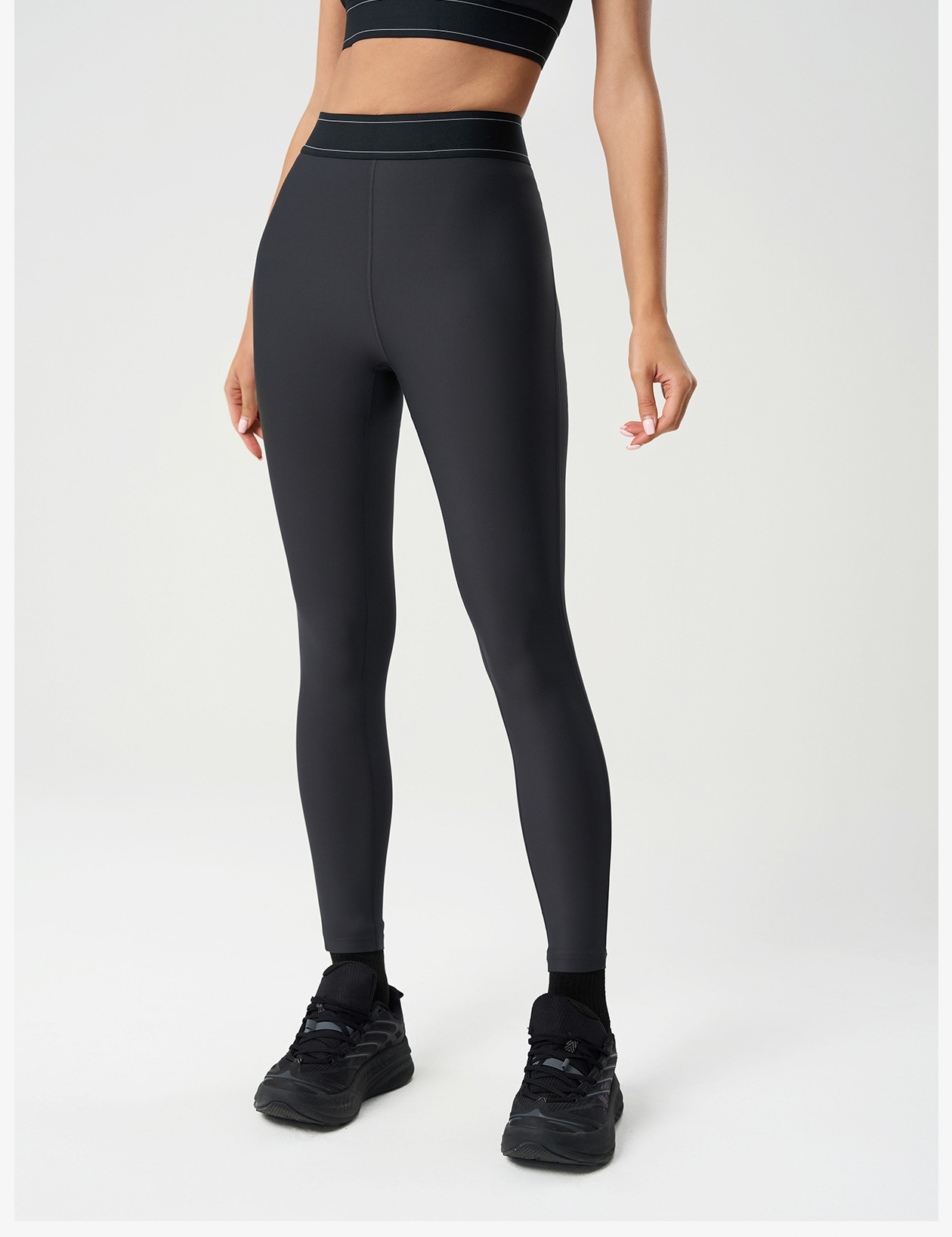 Qinelle High-Waist Sculpting Leggings with Side Stripe