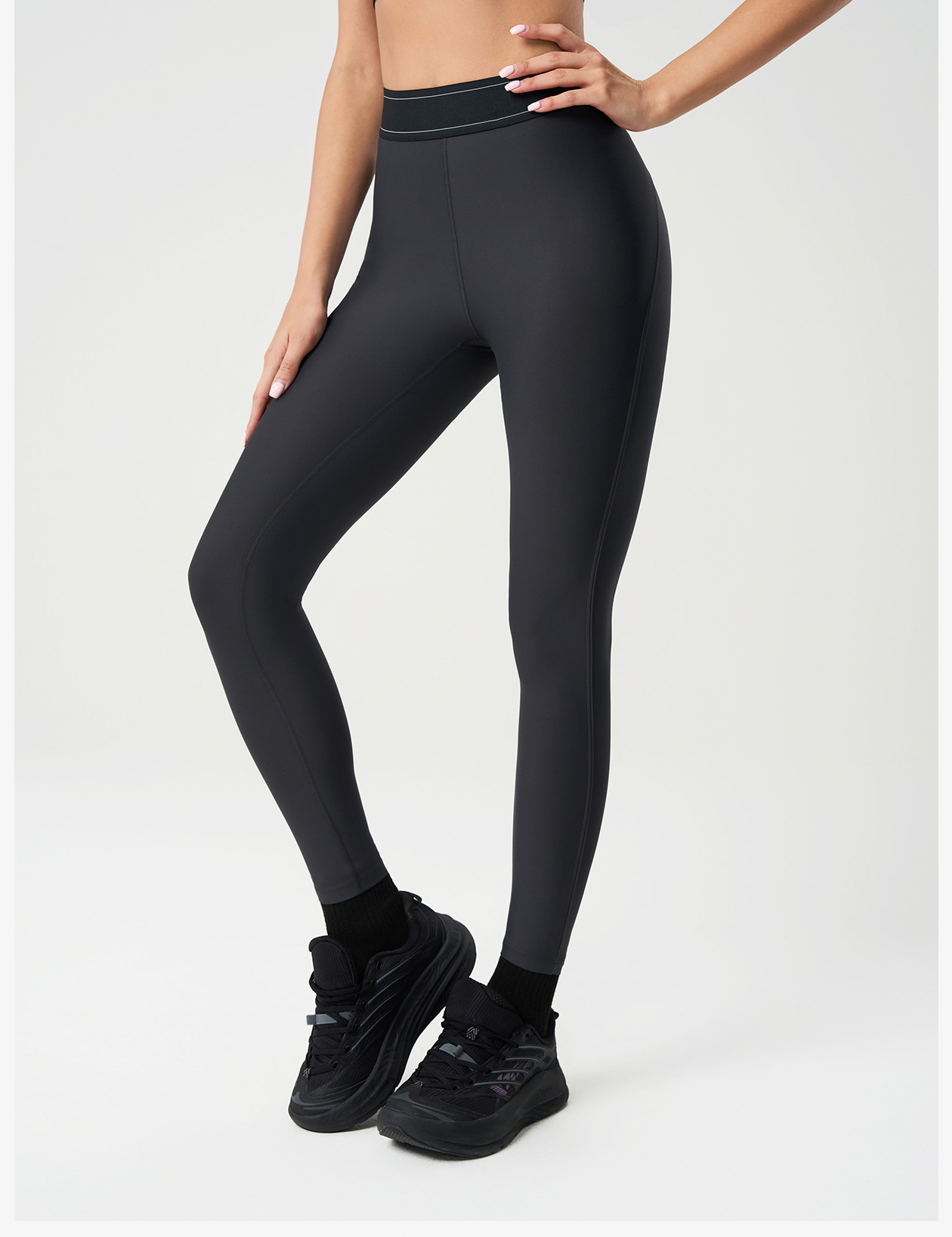 Qinelle High-Waist Sculpting Leggings with Side Stripe