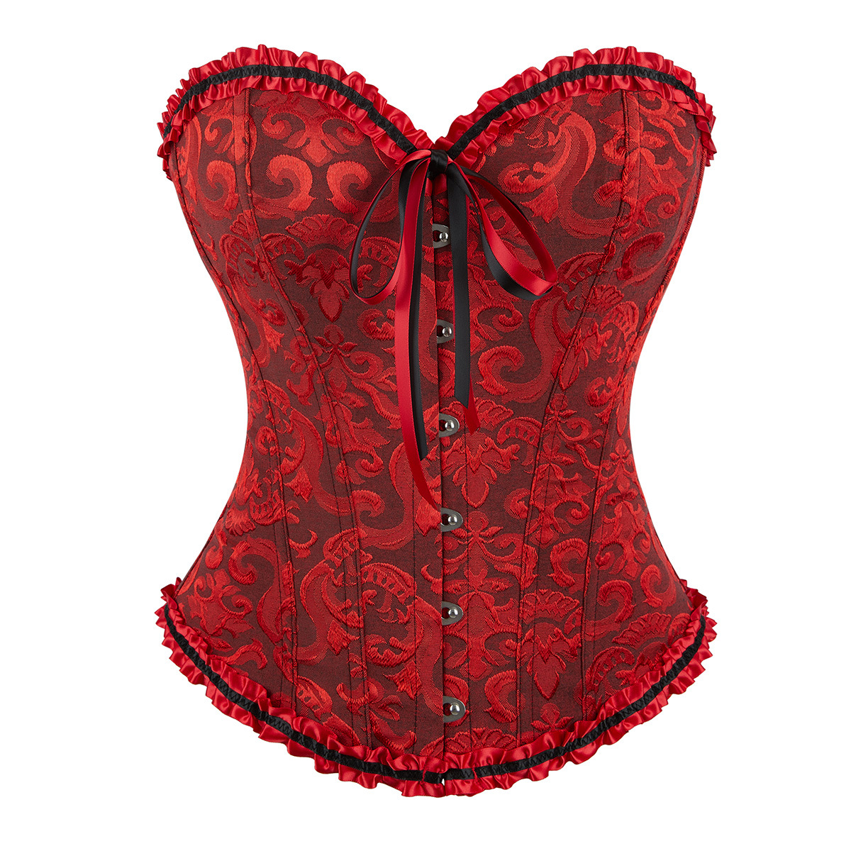 Qinelle Black Lace Strapless Corset Bustier Top