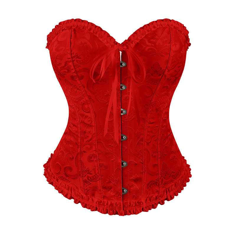 Qinelle Black Lace Strapless Corset Bustier Top
