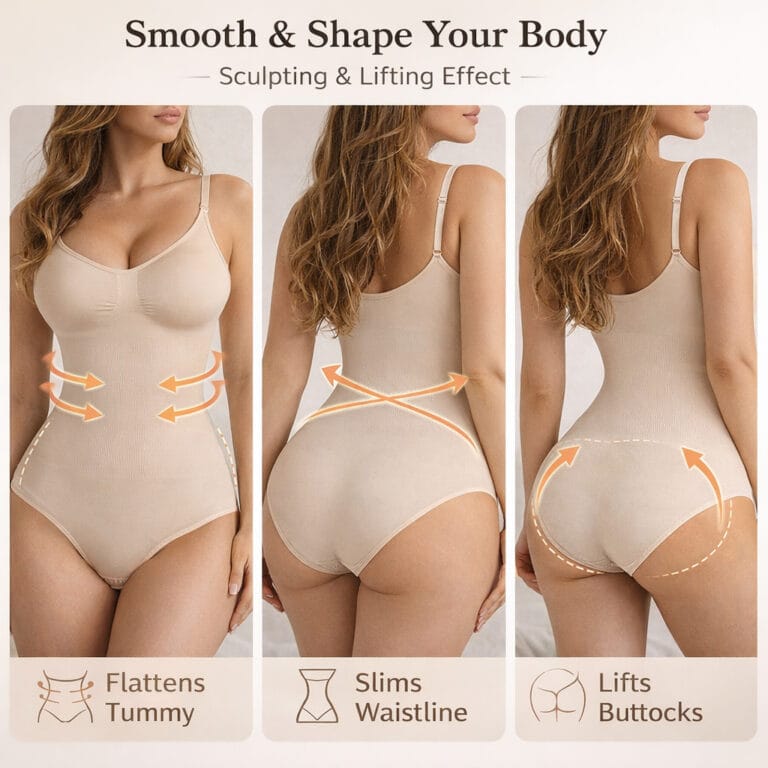 Seamless V-Neck Tummy Control Shaping Bodysuit