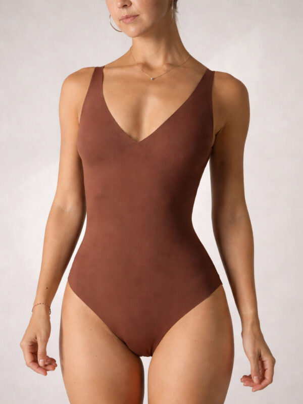 Seamless V-Neck Sleeveless Shaping Bodysuit