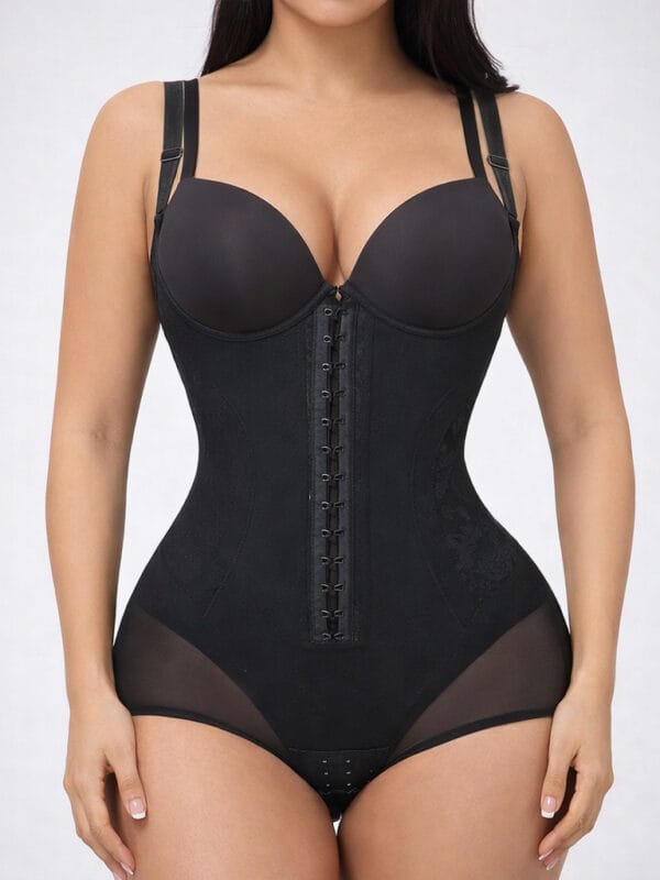 Spaghetti-Strap Front-Zip Shaping Bodysuit