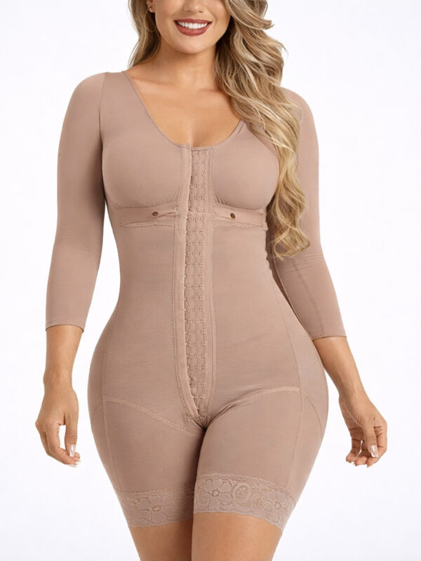 Long-Sleeve Front-Hook Full-Coverage Shaping Bodysuit