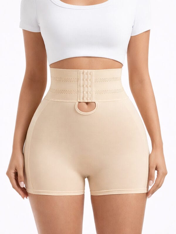 High-Waist Cutout-Waist Seamless Shaper Shorts