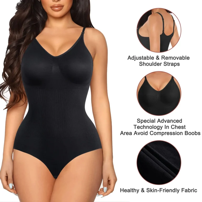 Seamless V-Neck Spaghetti-Strap Shaping Bodysuit