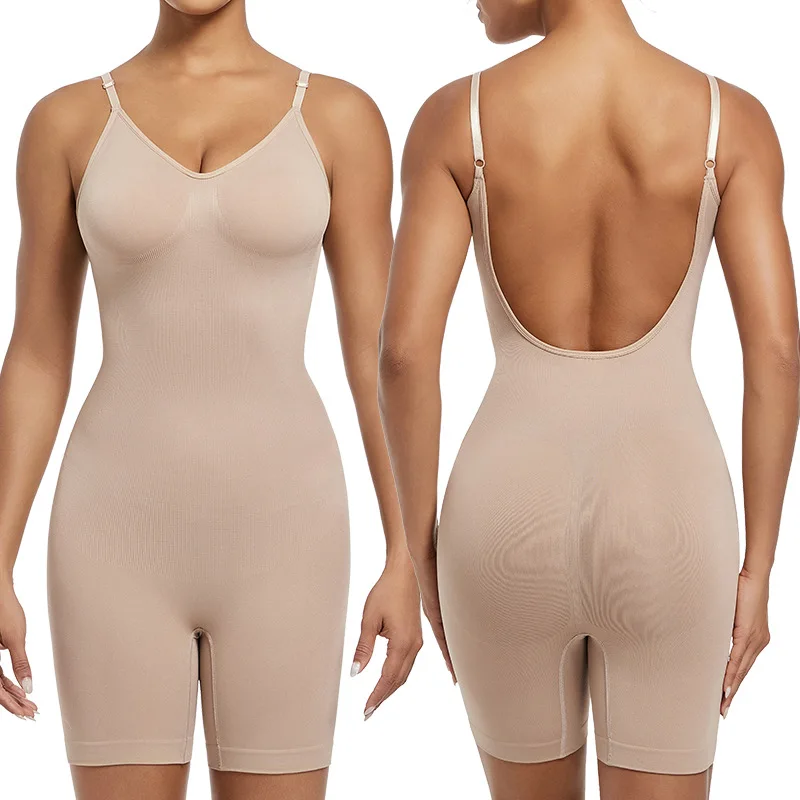 Open-Back Butt-Lifting Seamless Shaping Bodysuit