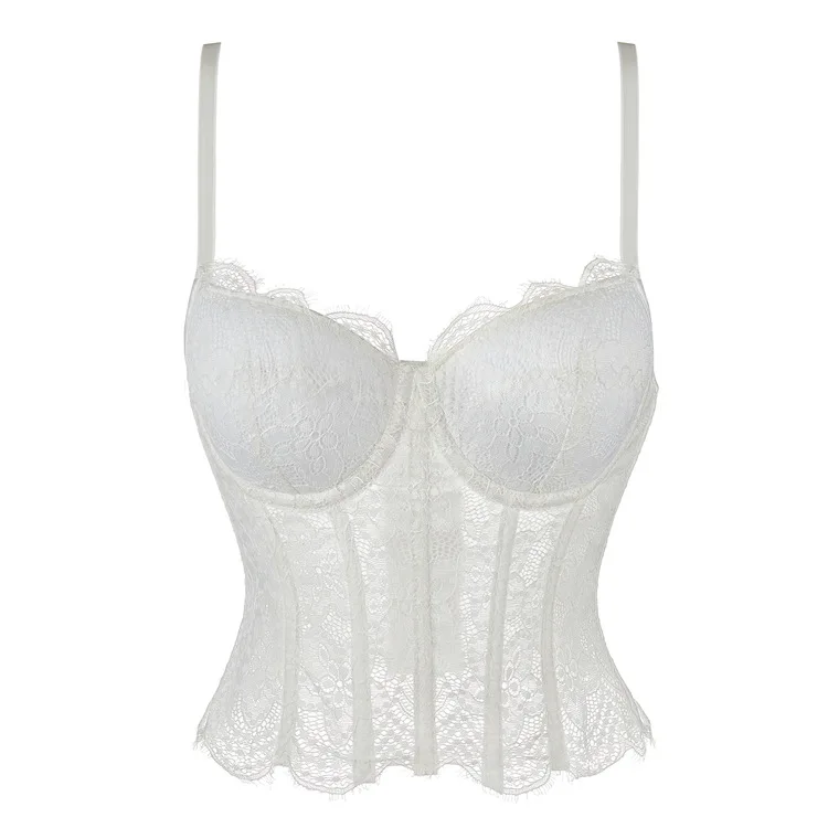 Lace Bustier Corset Top with Structured Cups