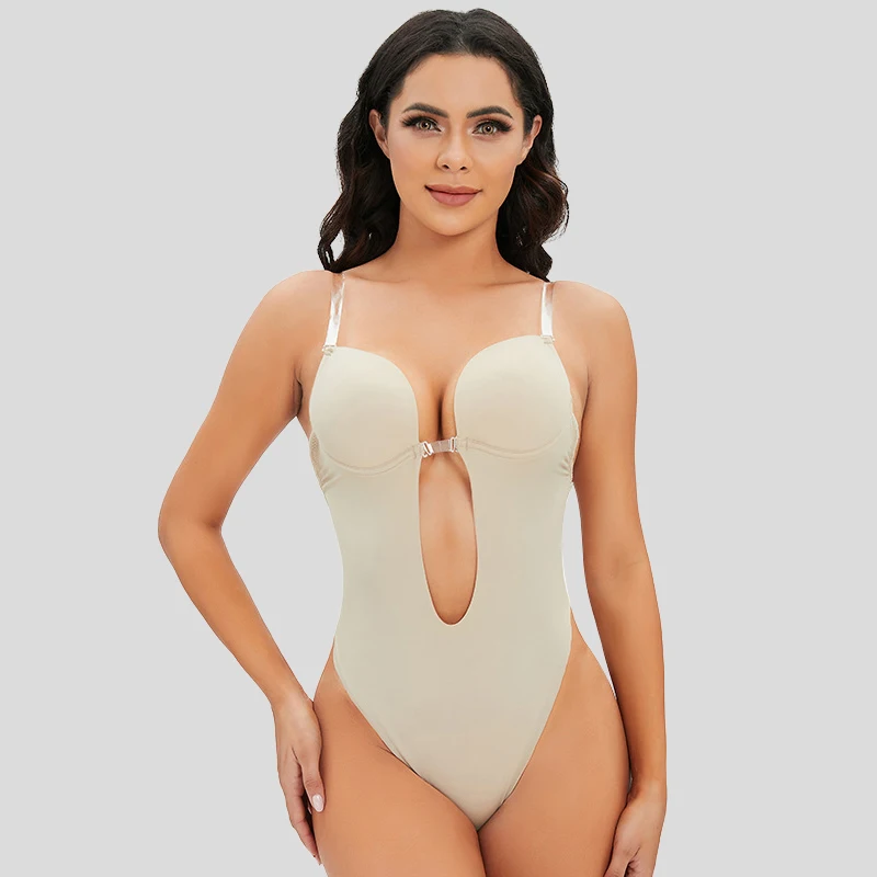 Qinelle Seamless Deep-V Cutout Shaping Bodysuit