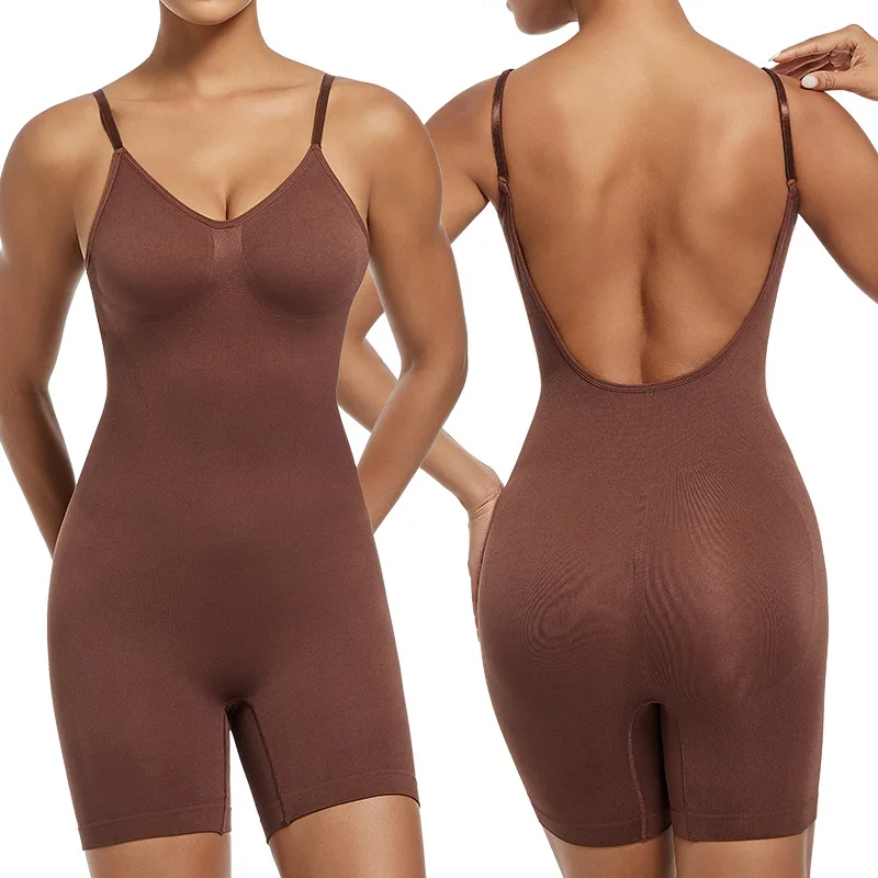 Open-Back Butt-Lifting Seamless Shaping Bodysuit