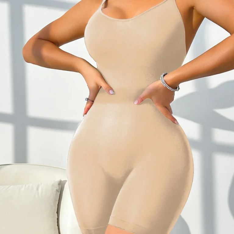 Seamless Spaghetti-Strap Tummy Control Shaping Bodysuit