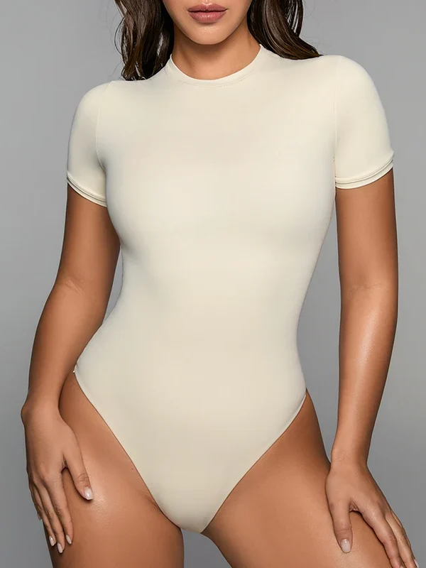 Short-Sleeve Round-Neck Shaping Bodysuit