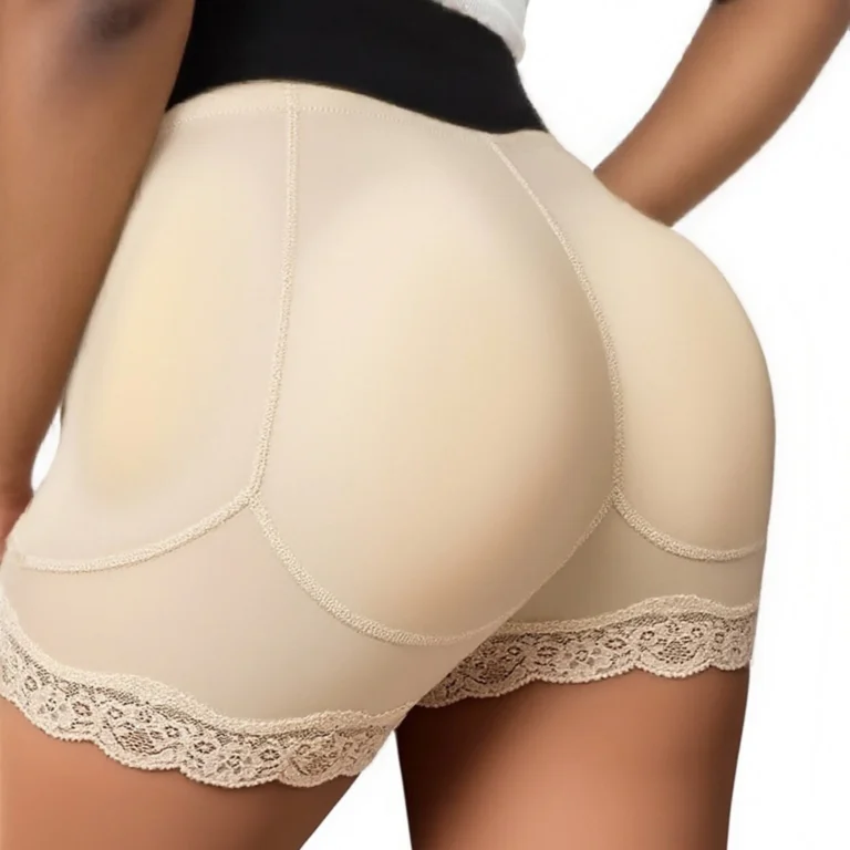 Lace-Trim Padded Butt-Lifting Shaper Shorts