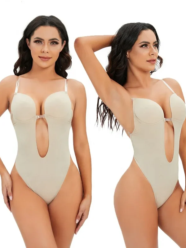 Deep-V Cutout Seamless Shaping Bodysuit