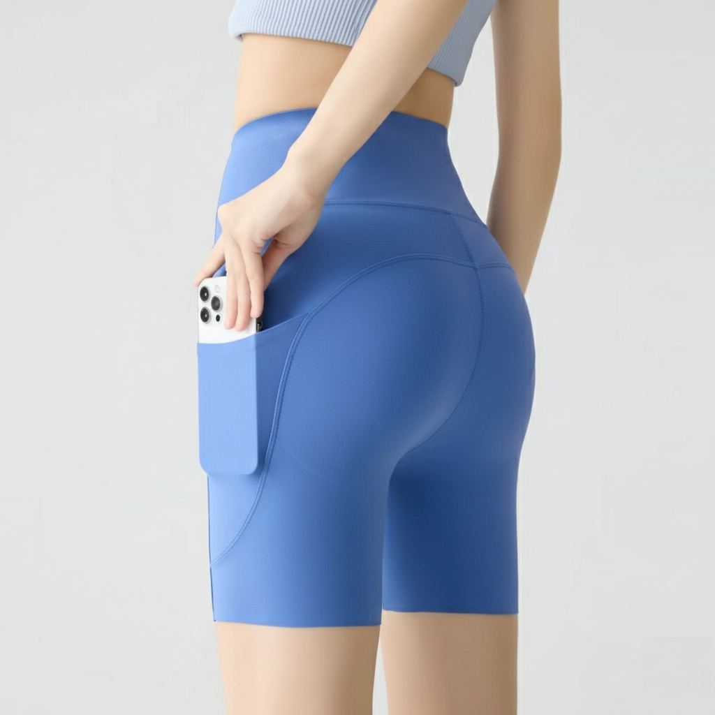 Qinelle 30070 High-Waist Sculpting Shorts - Royal Blue