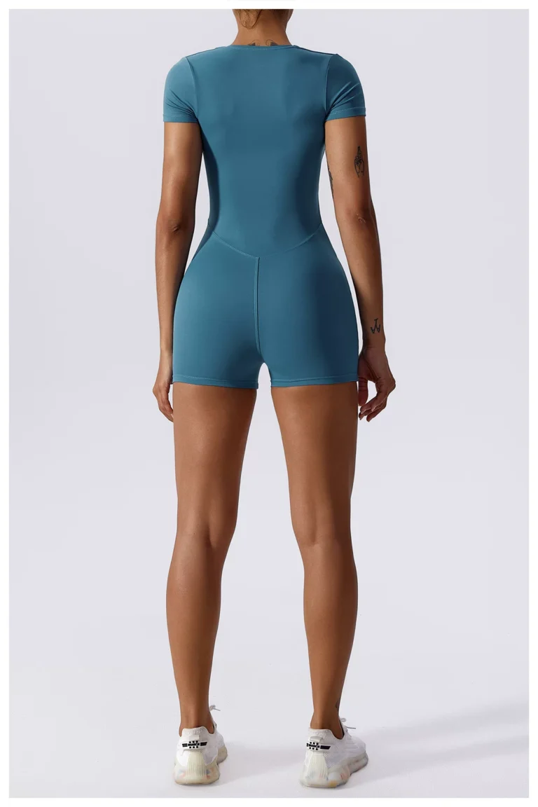 Qinelle short-sleeve smoothing bodysuit full back fit view