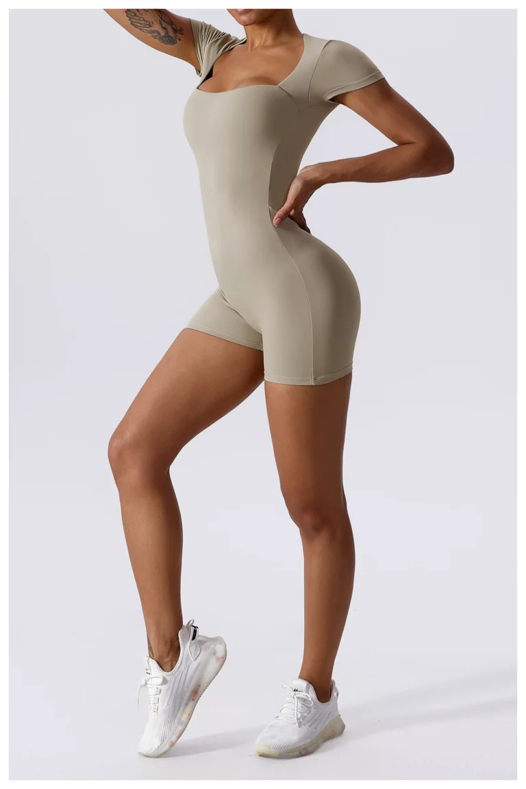 Qinelle short-sleeve smoothing bodysuit light neutral side view