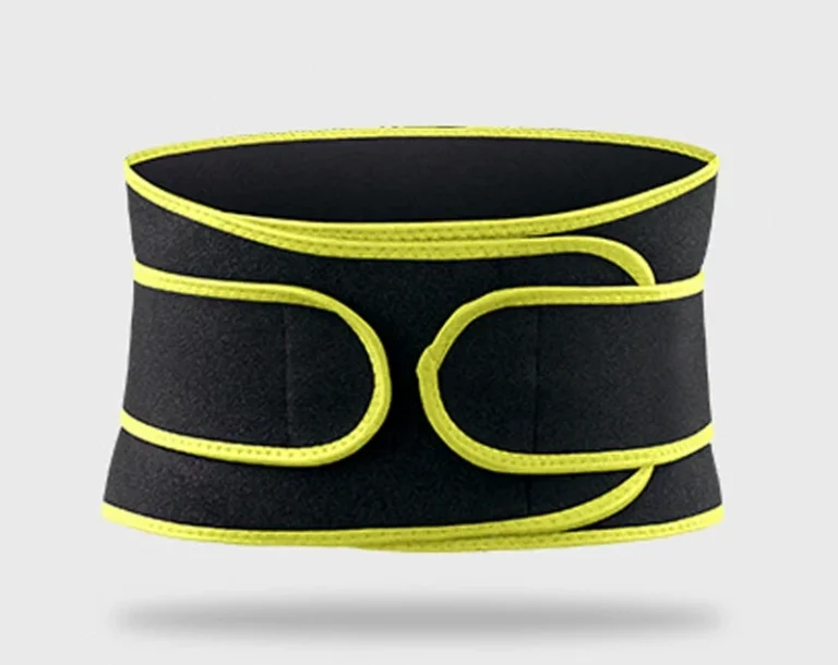 Qinelle yellow trim neoprene waist cincher belt product front view
