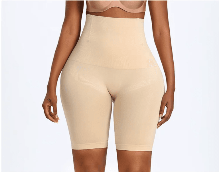 Qinelle black and skin high-waist shaper shorts comparison