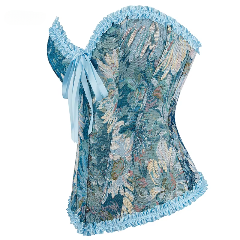 Qinelle Floral Corset Bustier Top in Cream