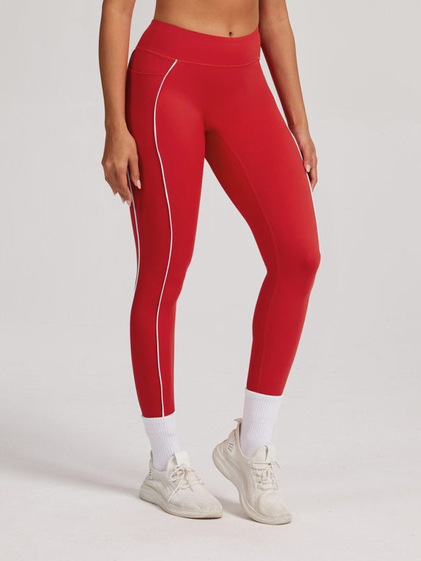 High-Waist Sculpting Leggings in Red