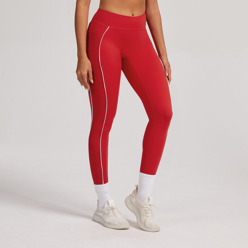 High-Waist Sculpting Leggings in Red