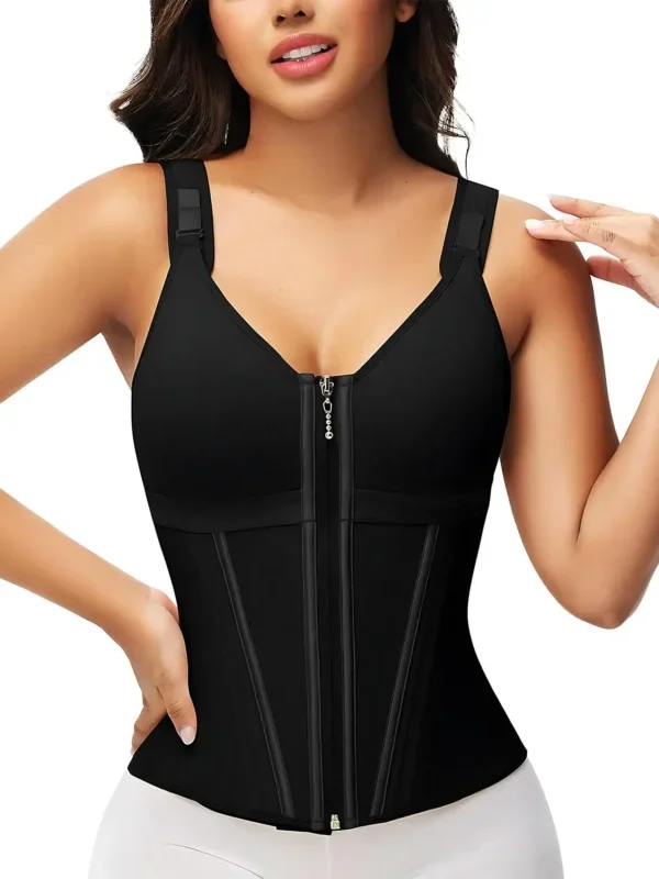 Zip-Front Structured Waist Trainer Vest