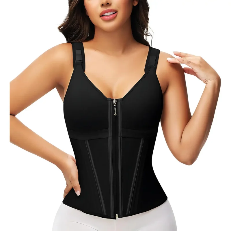 Zip-Front Structured Waist Trainer Vest