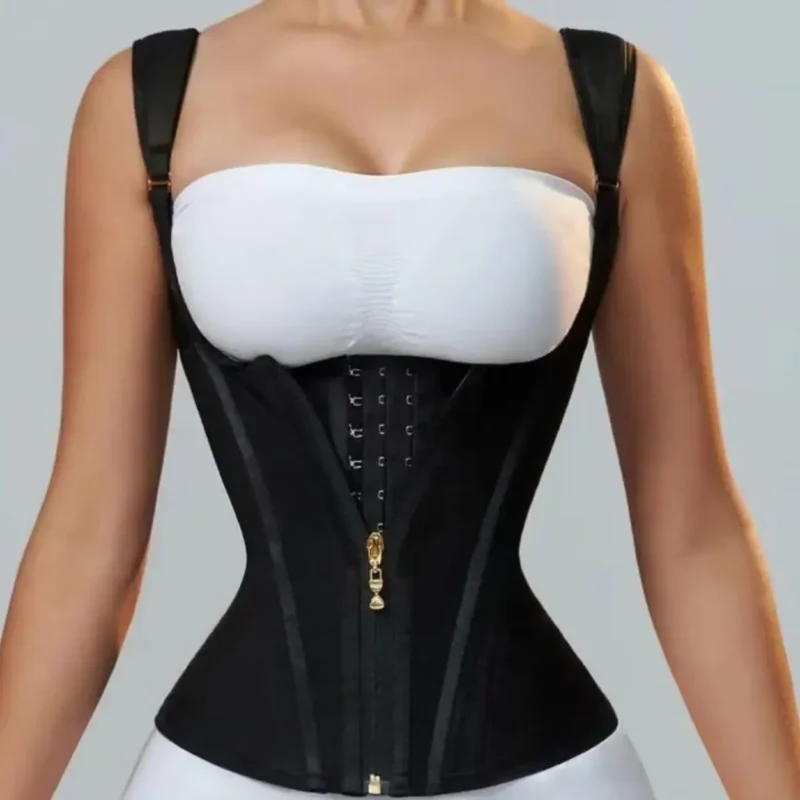 Open-Bust Zip-Front Waist Trainer Corset