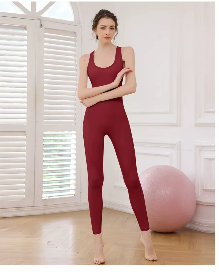 Qinelle open-back active jumpsuit designed for smooth waist shaping