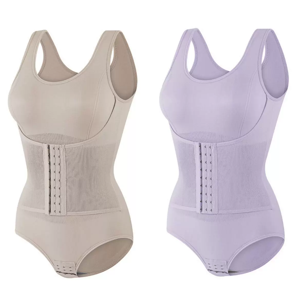 Seamless scoop-neck tummy control shaping bodysuit detail 4