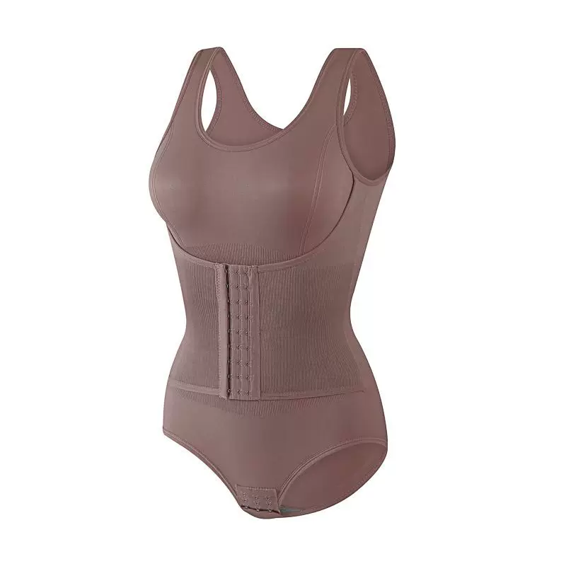 Seamless scoop-neck tummy control shaping bodysuit detail 8