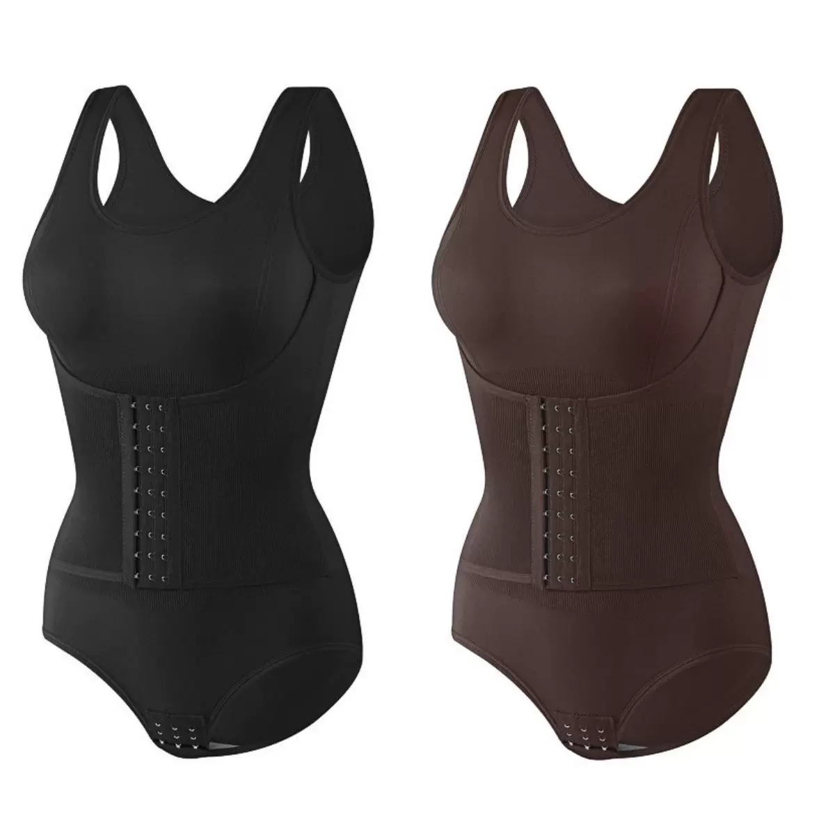 Seamless scoop-neck tummy control shaping bodysuit detail 5