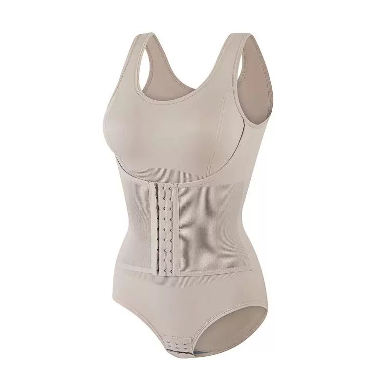 Seamless scoop-neck tummy control shaping bodysuit detail 6